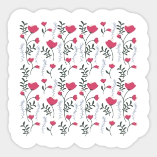 Pretty Red rose pattern in Whte Sticker